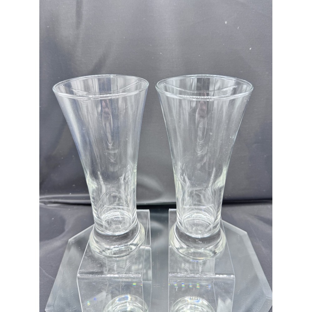 Vintage Libbey‎ Flare Beer Glasses Clear Glass Pilsner Set Of 2
